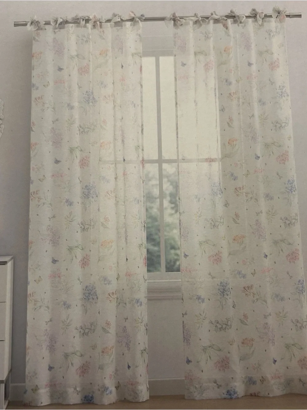 Lenox Butterfly Meadow Tie Top Curtains Drapes Panels 37